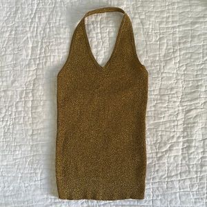 SOLD Yves Saint Laurent gold metallic halter top